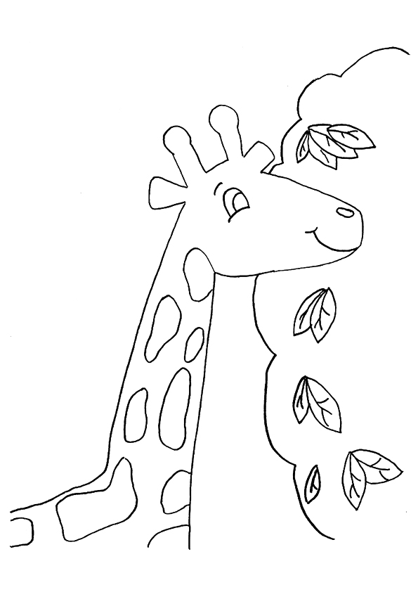 Giraffa vicino ad un albero disegno da colorare