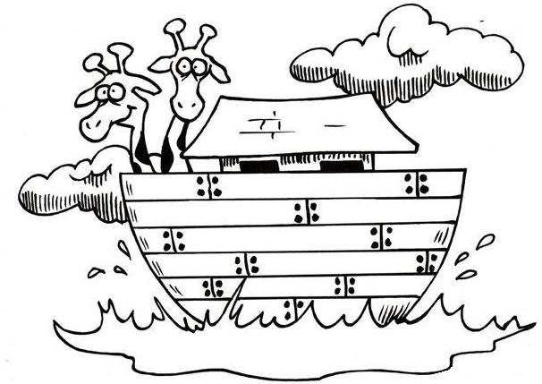 Giraffe sull’ Arca di Noè da colorare per bambini
