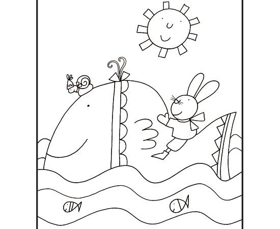 Giulio Coniglio e il mare disegno da colorare per bambini