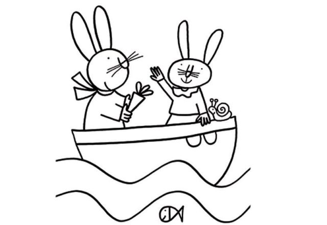 Giulio Coniglio in barca disegno da colorare gratis