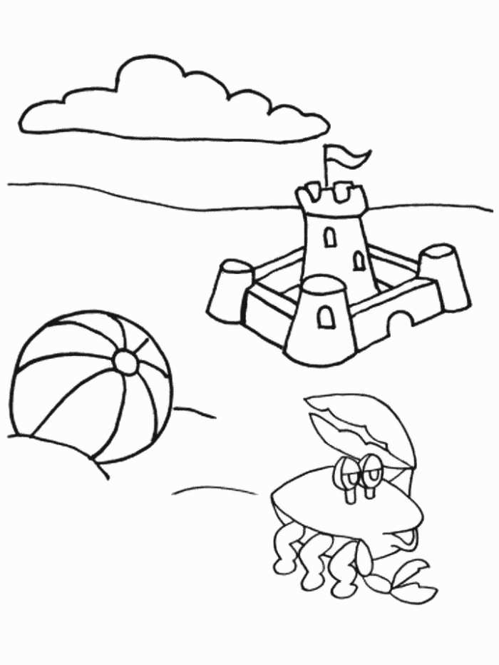 Granchio sulla spiaggia disegni per i bambini