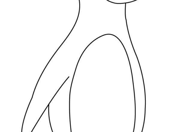 Grande buffo pinguino da colorare per i bambini