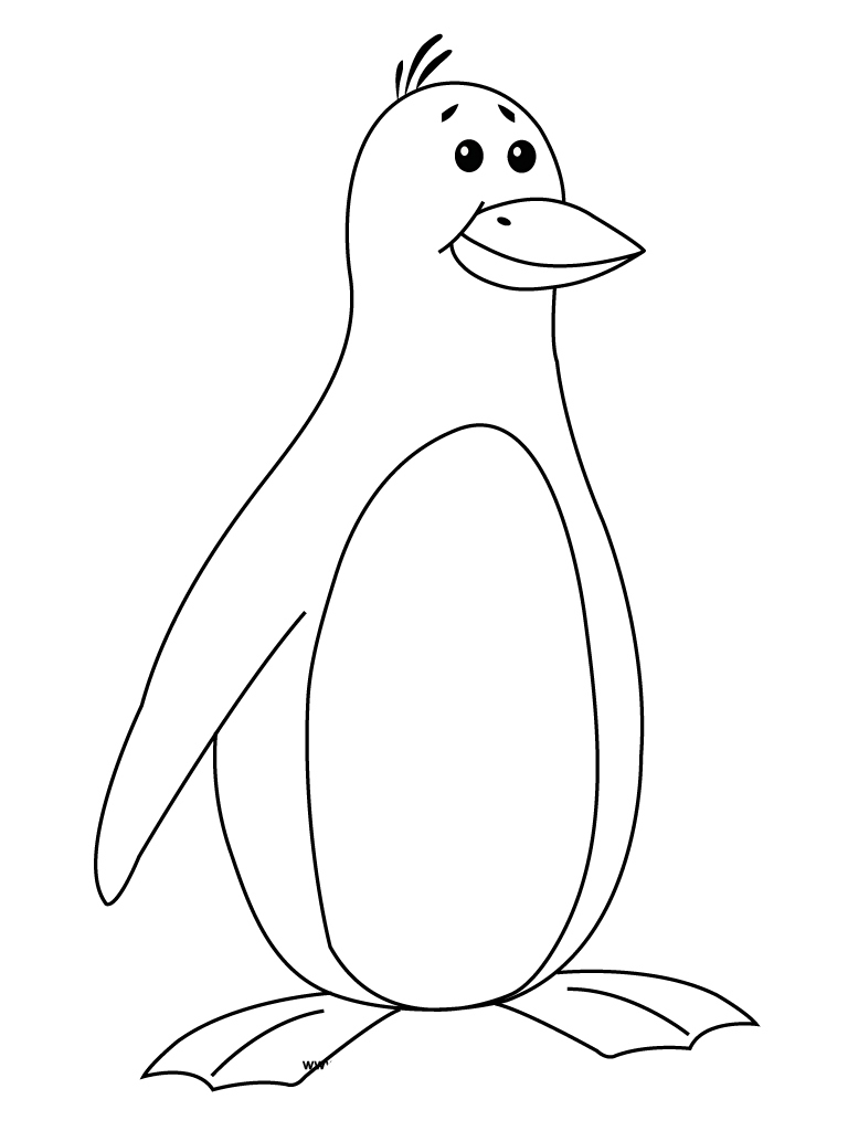 Grande buffo pinguino da colorare per i bambini