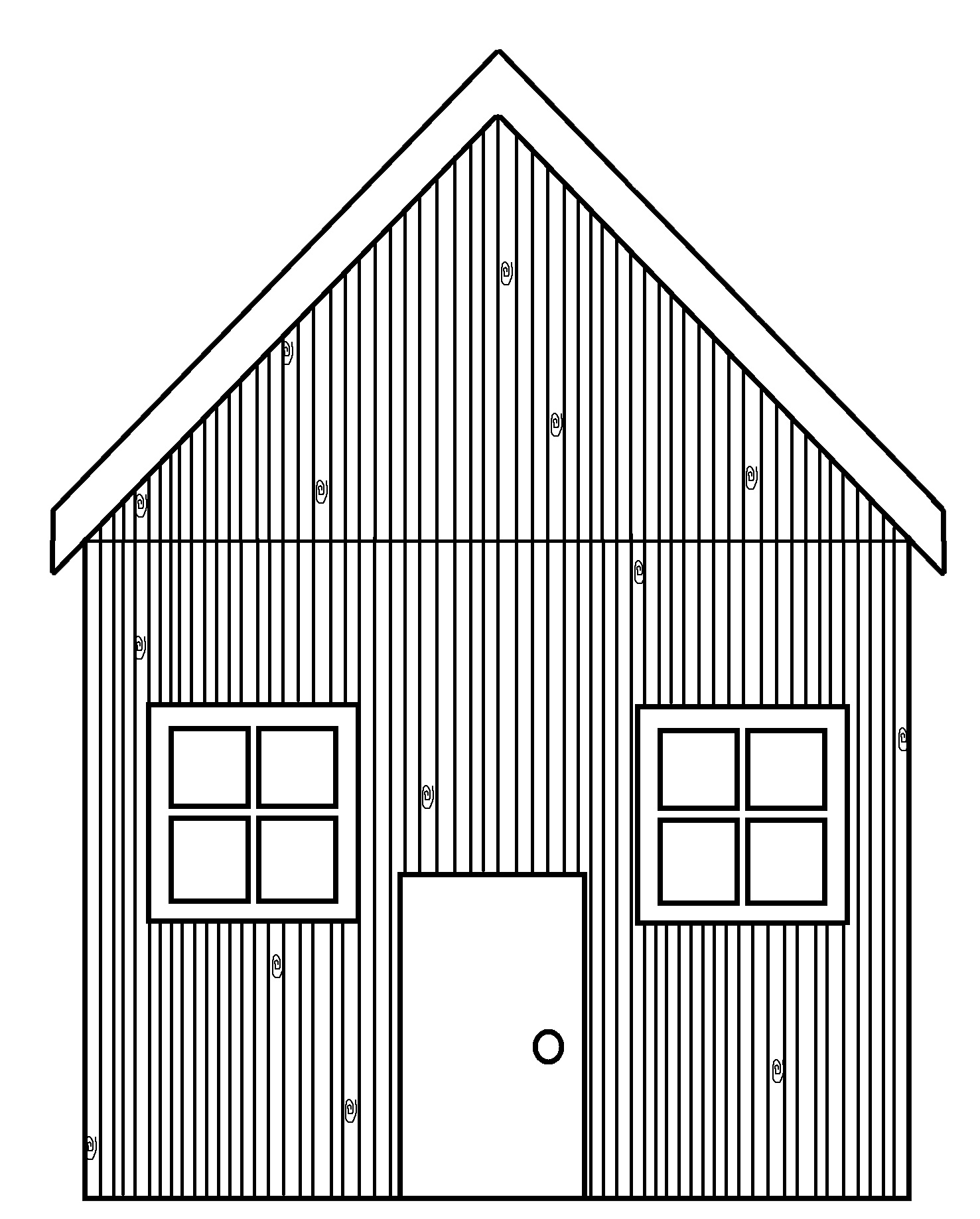 Grande casa di legno dei tre porcellini immagine da colorare