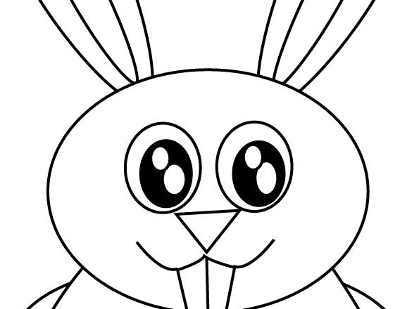 Grande coniglio con occhioni dolci da colorare