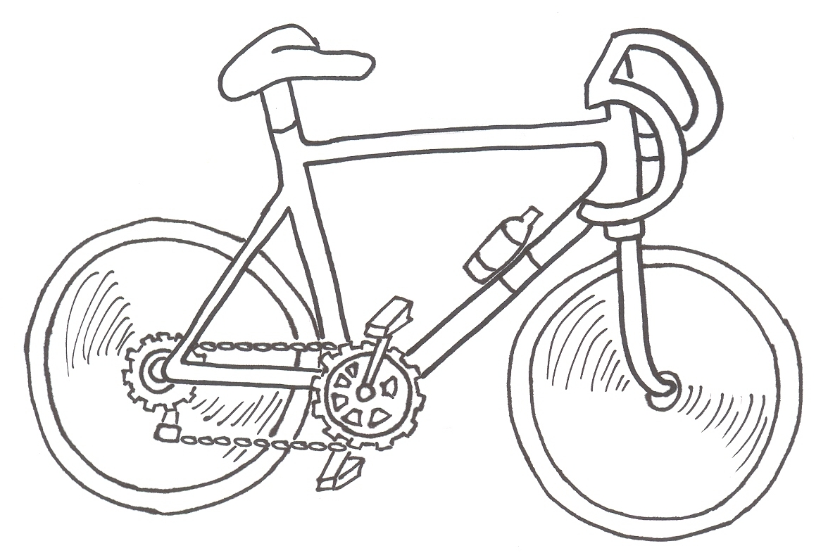 Grande disegno da colorare di una grande bici da corsa