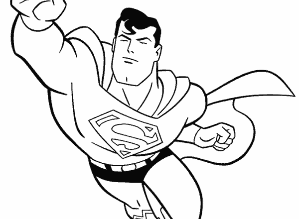 Grande disegno da colorare gratis di Superman