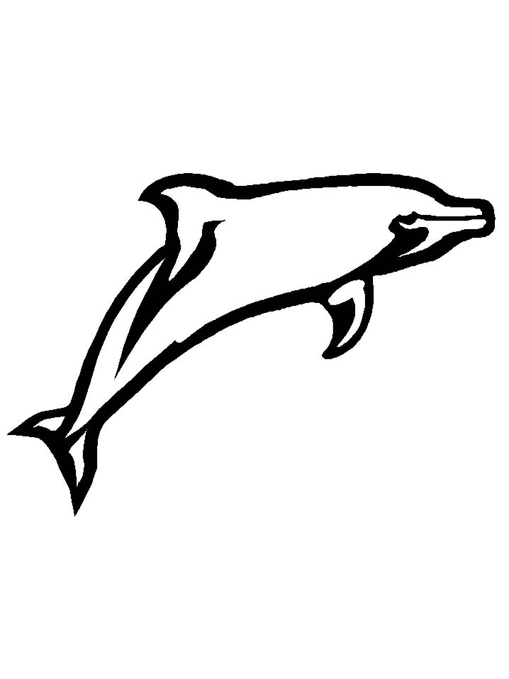 Grande semplice disegno da colorare di un delfino