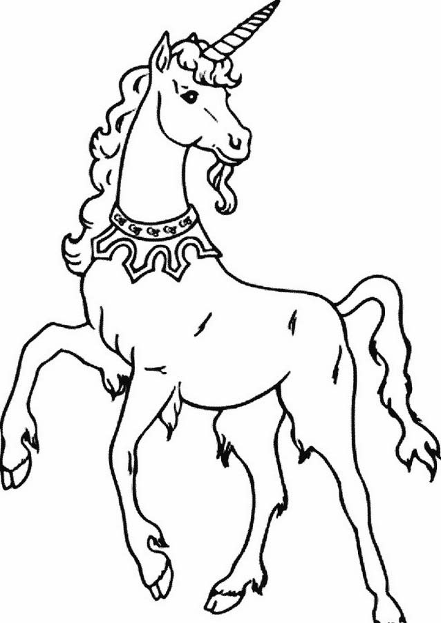 Grande unicorno disegno da stampare e da colorare nella categoria fantasia