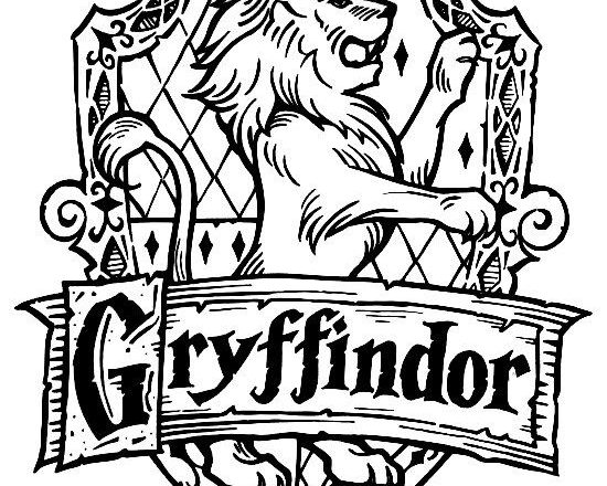 Grifondoro stemma logo casa di Hogwarts Harry Potter da colorare