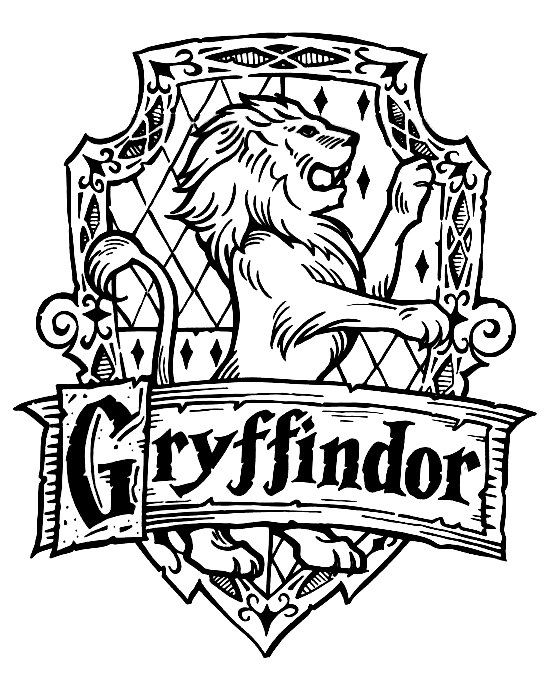 Grifondoro stemma logo casa di Hogwarts Harry Potter da colorare