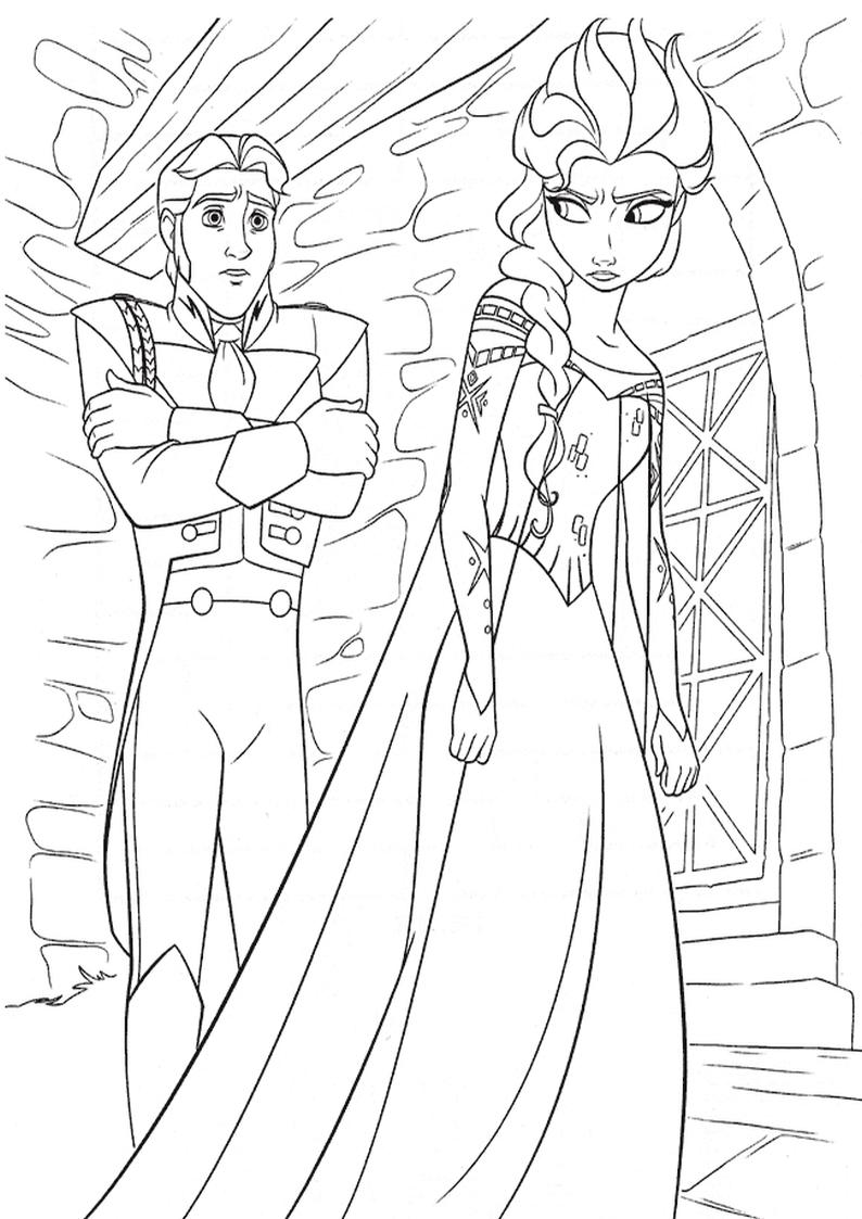 Hans e Elsa disegni da colorare gratis