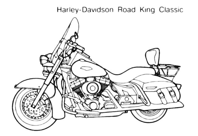 Harley Davidson modello Road King Classic disegno da colorare