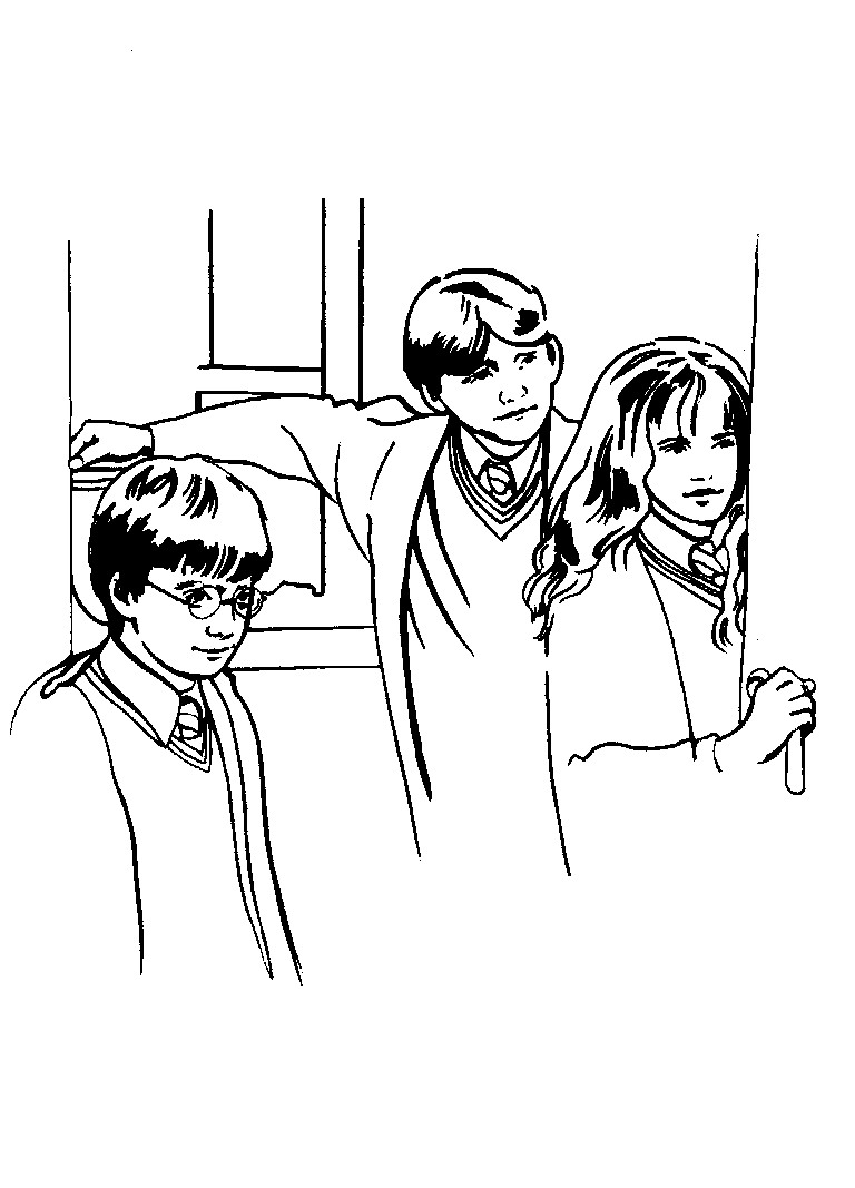 Harry Hermione e Ron Harry Potter da colorare