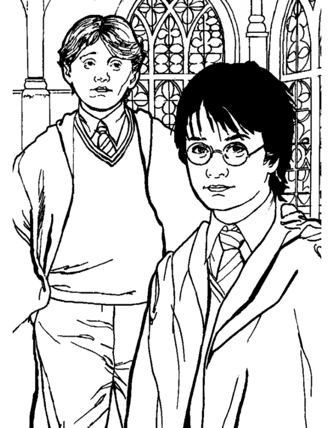 Harry e Ron Weasley Harry Potter da colorare