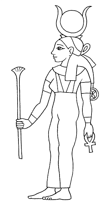 Hathor divinità Antico Egitto da stampare e colorare