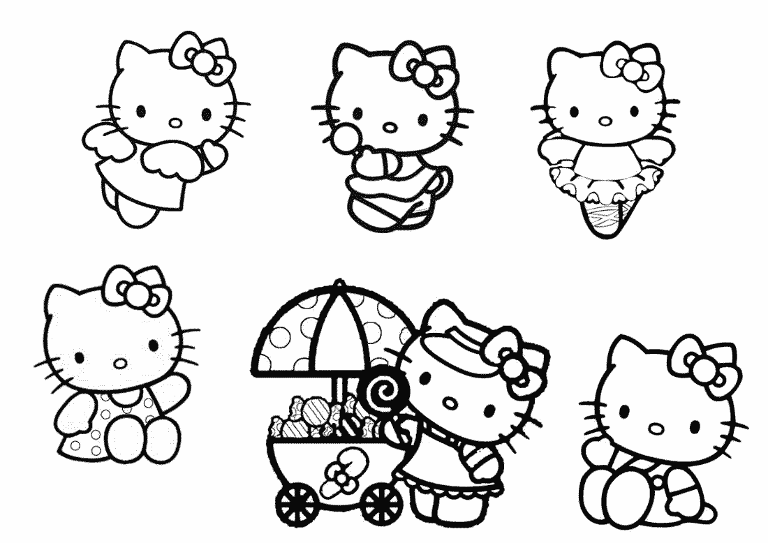 Hello Kitty 2 disegni da colorare gratis