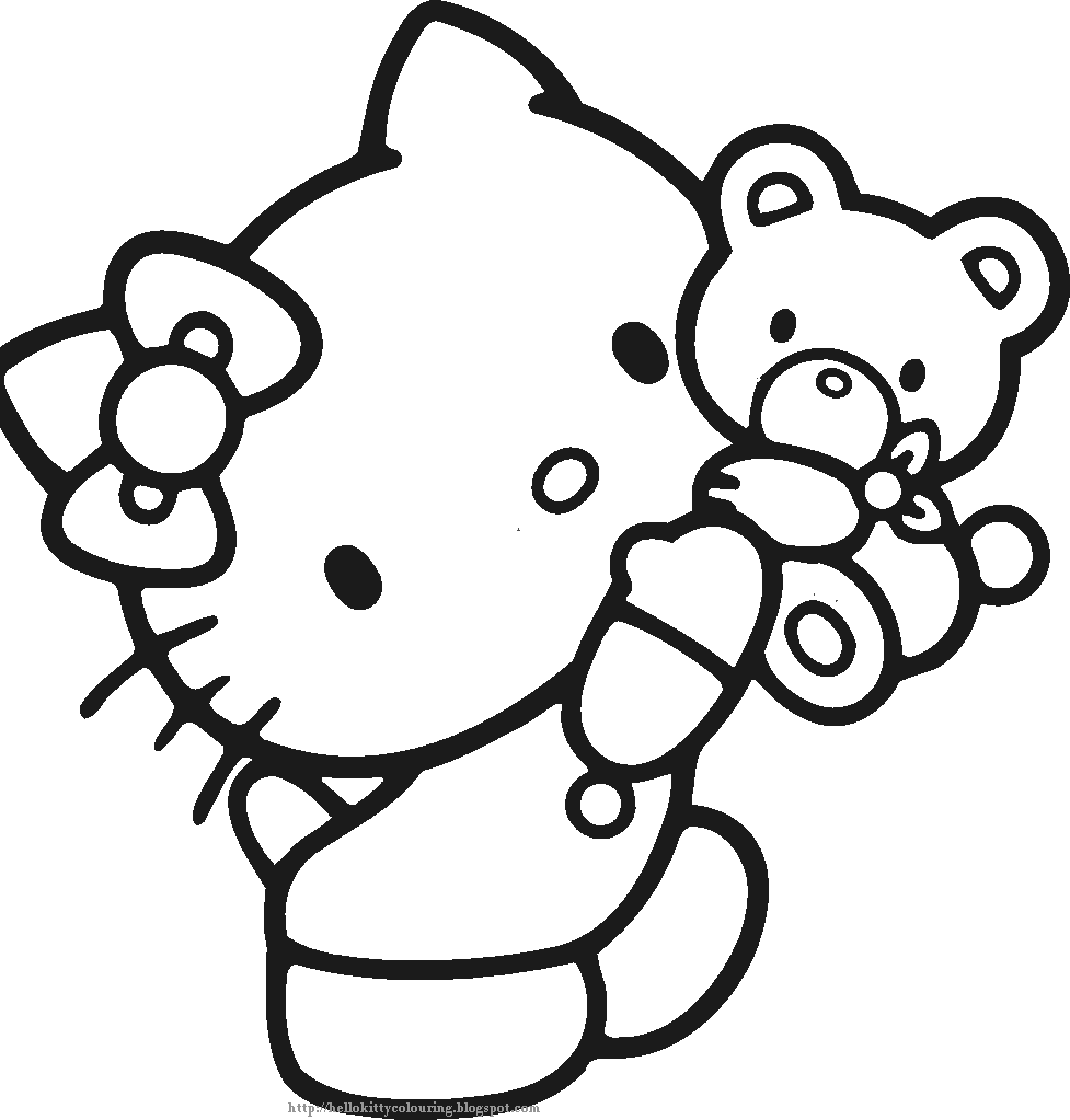 Hello Kitty con orsetto disegni da colorare gratis