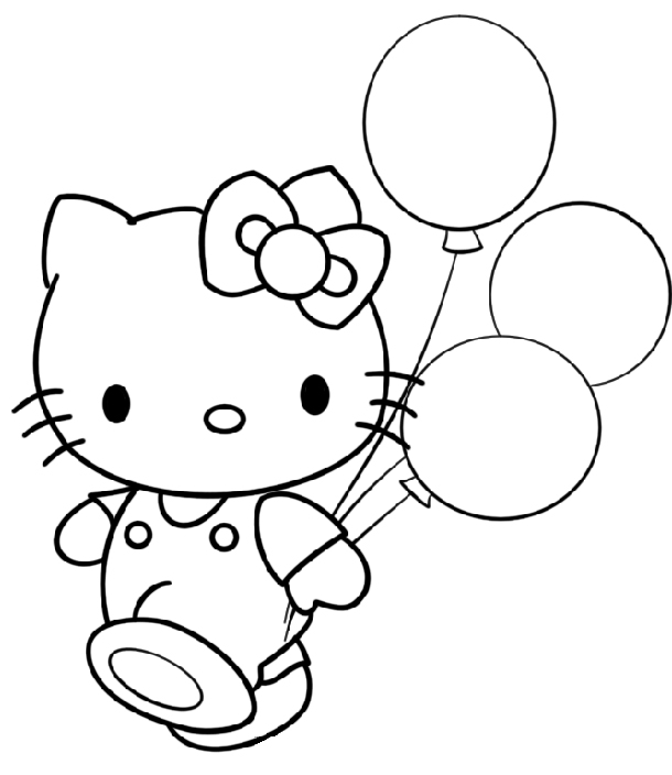 Hello Kitty e i palloncini disegni da colorare gratis