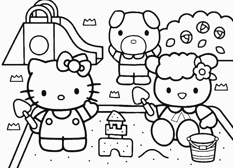 Hello Kitty e i suoi amici disegni da colorare gratis