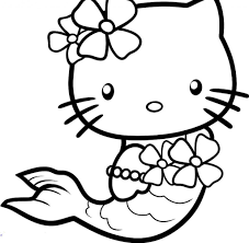 Hello Kitty sirena 3 disegni da colorare gratis