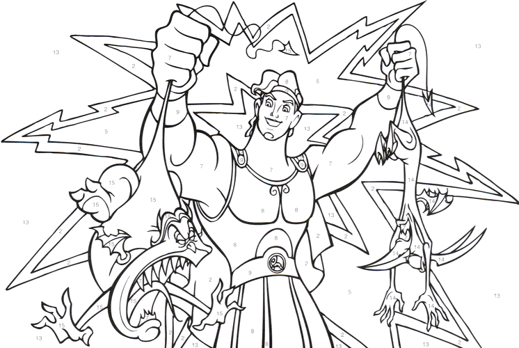 Hercules con Pena e Panico disegni da colorare gratis