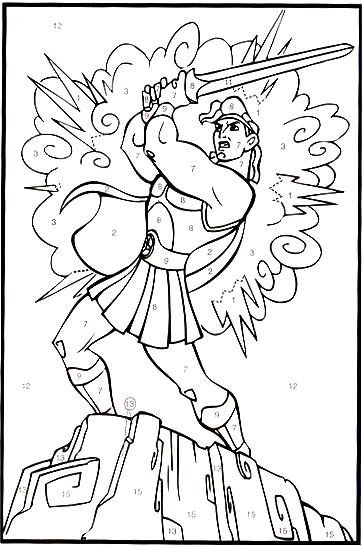Hercules con la spada 2 disegni da colorare gratis