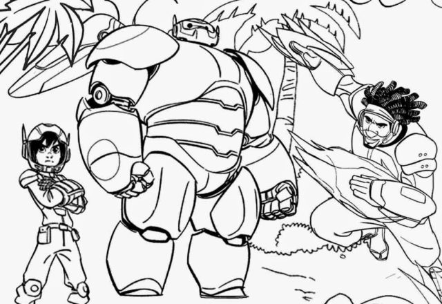 Hiro Baymax e Wasabi disegno da colorare Big Hero 6