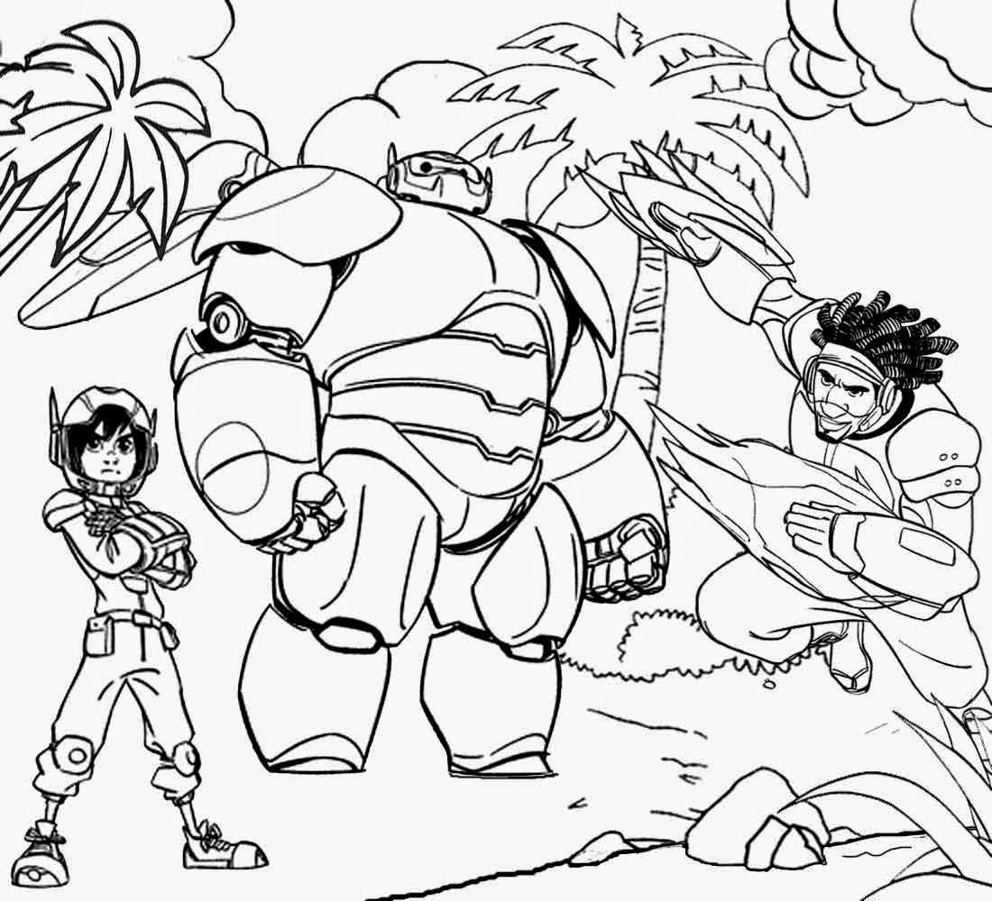 Hiro Baymax e Wasabi disegno da colorare Big Hero 6