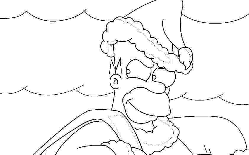 Homer Simpson Babbo Natale da colorare