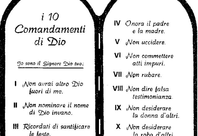I 10 Comandamenti nel dettaglio immagine da stampare Catechismo Religione