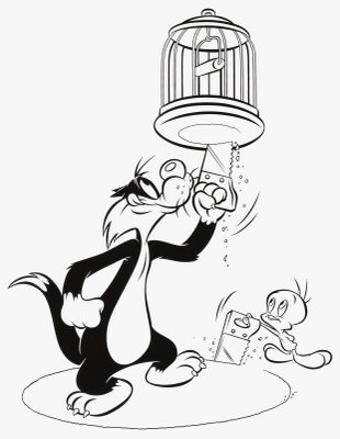 I Simpatici Gatto Silvestro e Titti disegni da colorare Looney Tunes