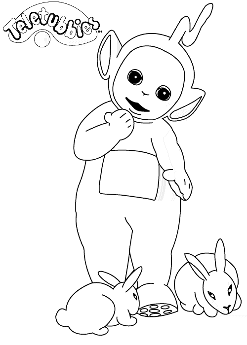 I Teletubbies e i coniglietti disegni da colorare