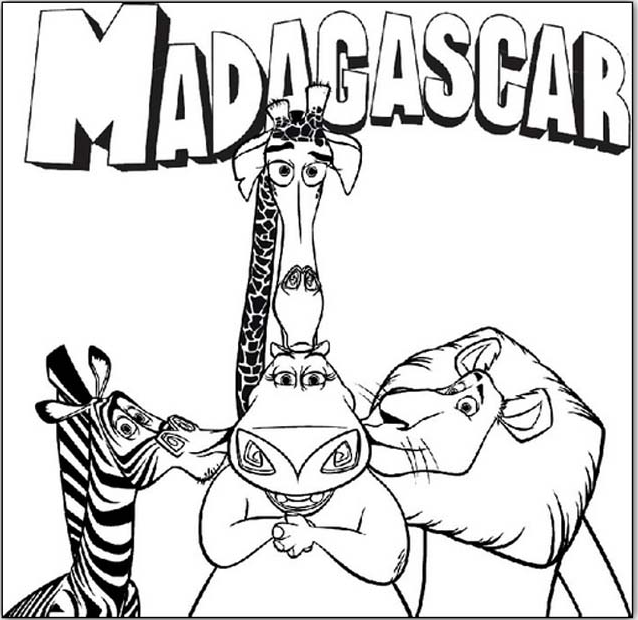 I buffi personaggi di Madagascar da stampare e da colorare
