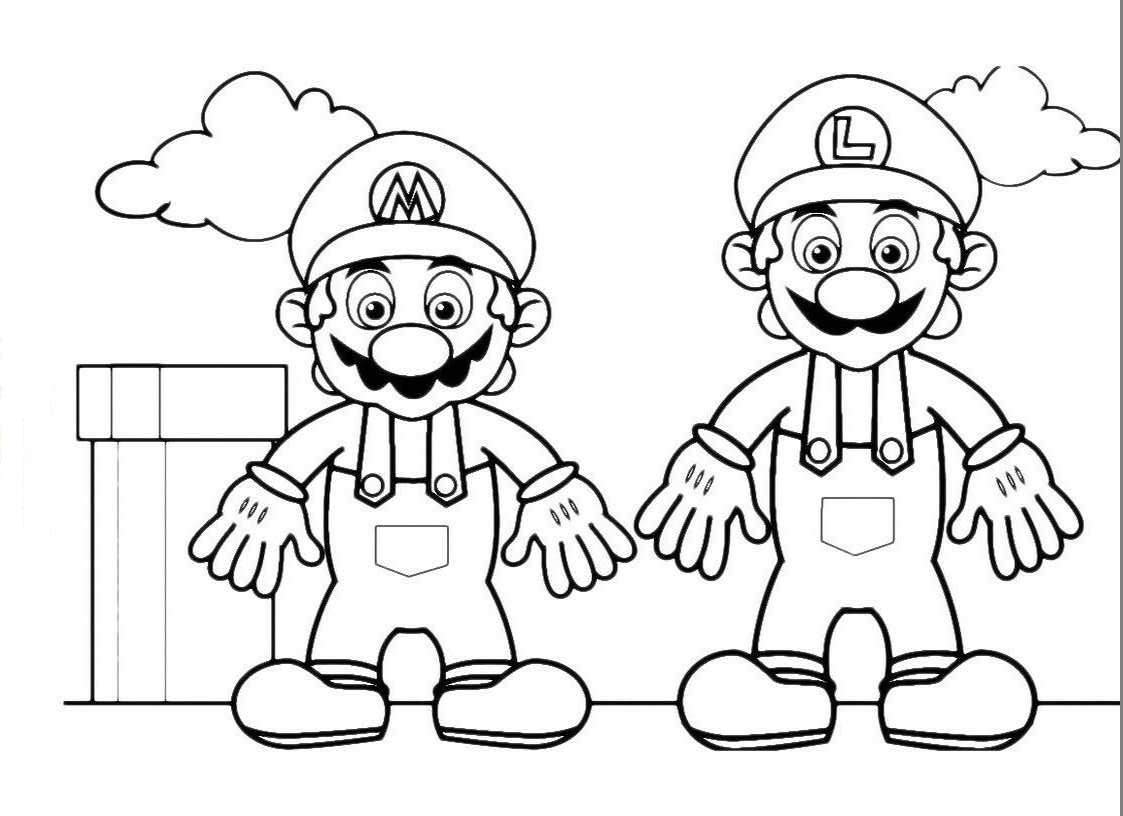 I due idraulici Mario e Luigi disegno da colorare