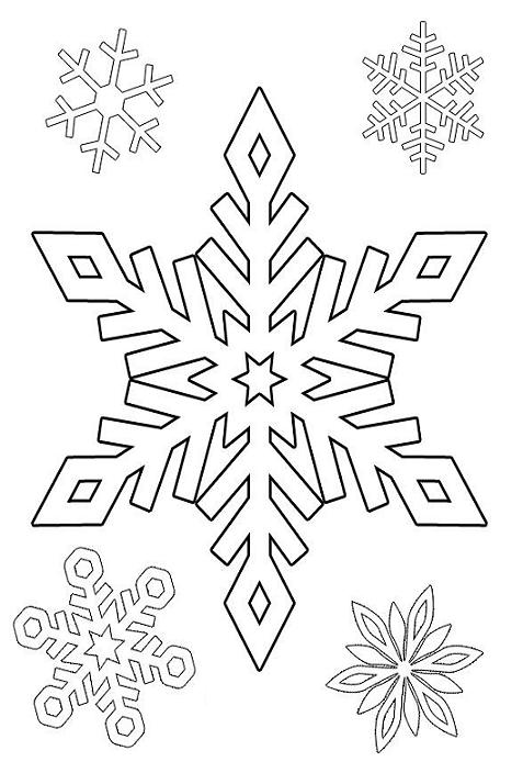 I fiocchi di neve disegno da colorare gratis nella categoria natura inverno