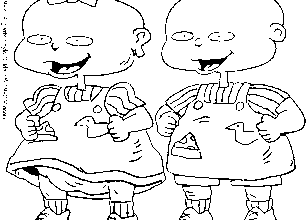 I gemellini Phil e Lil de I Rugrats disegno da colorare
