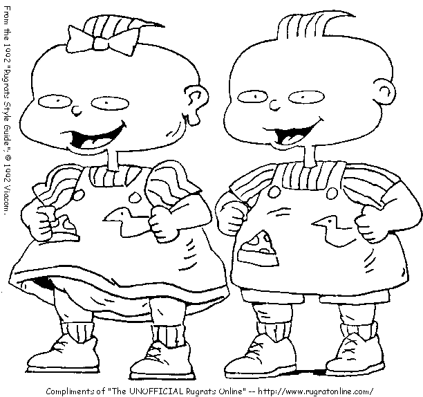I gemellini Phil e Lil de I Rugrats disegno da colorare