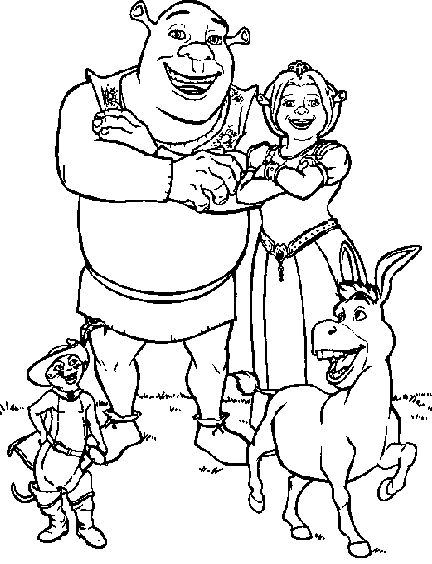 I personaggi Shrek da colorare per i bambini