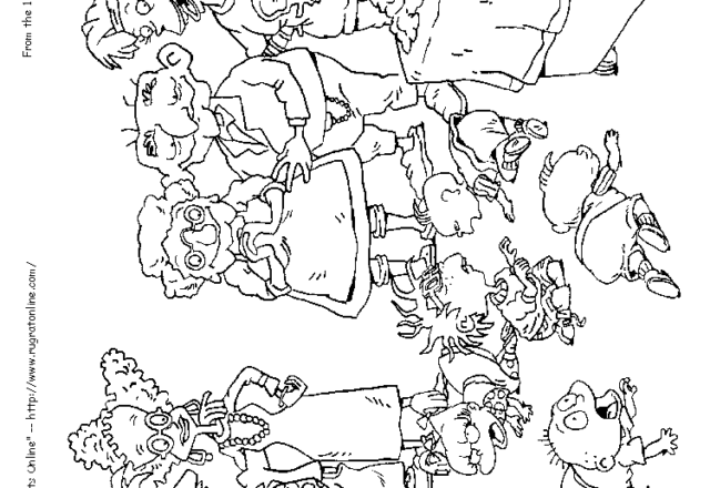 I personaggi del cartone I Rugrats al primo compleanno di Tommy disegno da colorare