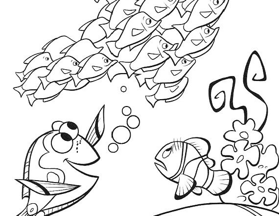 I pesci del cartone animato Alla ricerca di Nemo da colorare e stampare