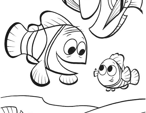 I pesciolini sorridenti di Alla ricerca di Nemo da colorare
