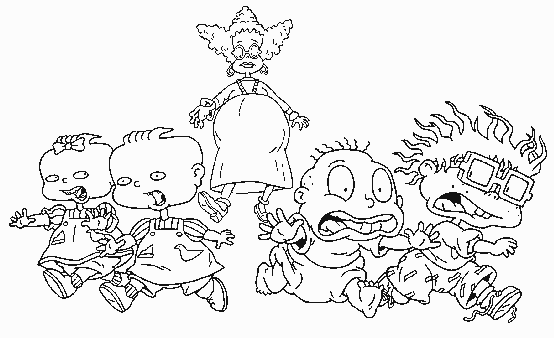 I piccoli Rugrats scappano dalla mamma disegno da colorare gratis