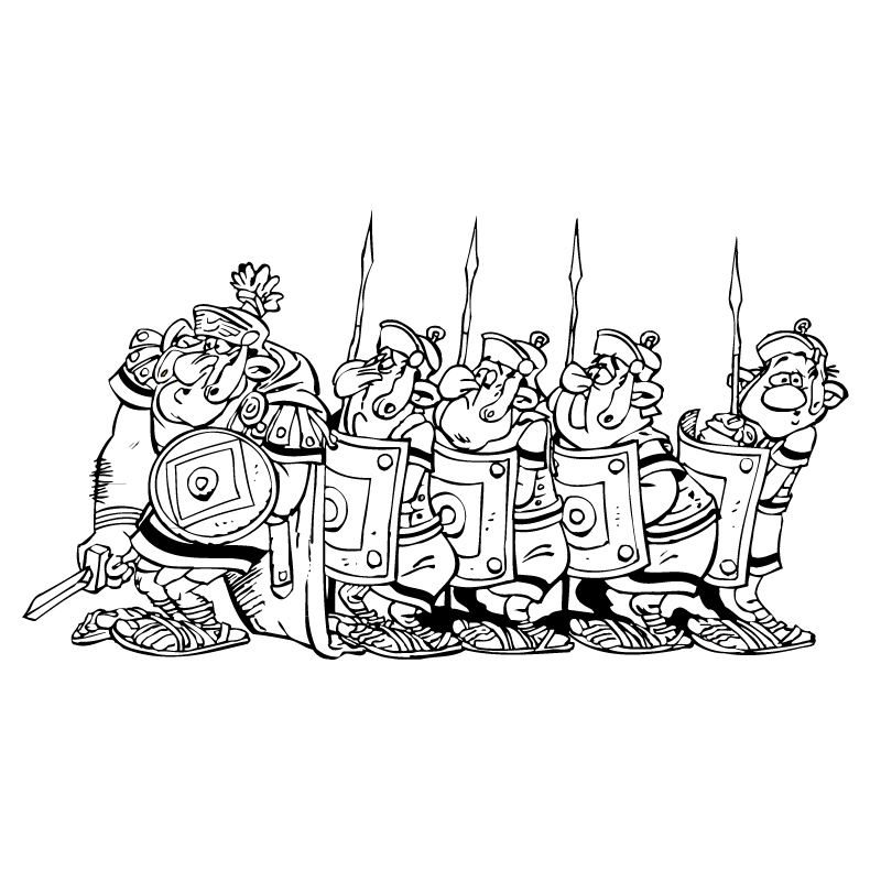 I soldati di Asterix disegno da colorare per bimbi