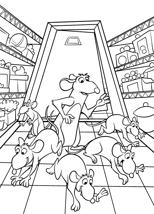 I topolini al ristorante disegni da colorare Ratatouille
