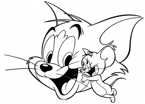 I volti felici di Tom and Jerry da colorare