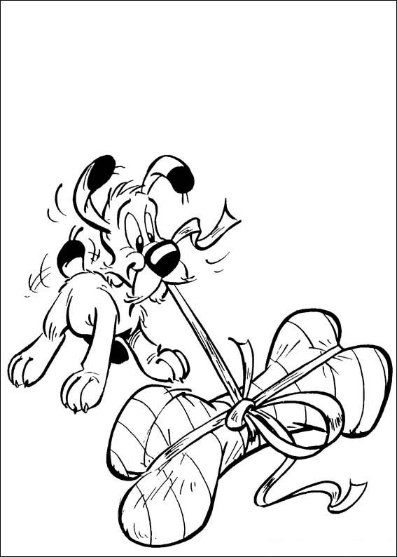 Idefix con un osso regalo disegni da colorare Asterix