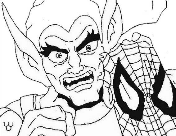 Il Goblin si toglie la maschera di Spiderman l’ Uomo Ragno disegni gratuiti per bambini