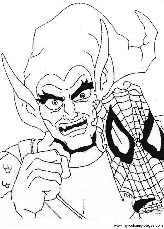 Il Goblin si toglie la maschera di Spiderman l’ Uomo Ragno disegni gratuiti per bambini