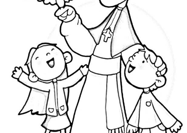 Il Papa Francesco con i bambini disegni da colorare
